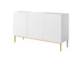 Three-Door Cabinet Nicole 150cm, matt white/gold legs