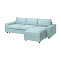 VIMLE Cover 3-seat sofa-bed w chaise lng, with wide armrests/Saxemara light blue