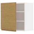METOD Wall cabinet with shelves, white/Voxtorp oak effect, 60x60 cm