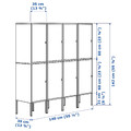 LIXHULT Storage combination, anthracite, 140x35x142 cm