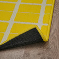VÄNDPLATS Rug, low pile, yellow/chequered, 60x90 cm