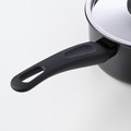 HEMLAGAD Saucepan with lid, black, 2 l