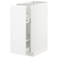 METOD Base cabinet/pull-out int fittings, white/Voxtorp high-gloss/white, 30x60 cm