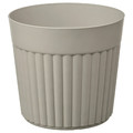 FRÄKENVÄXT Plant pot, in/outdoor/dark grey-beige, 24 cm