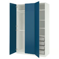 PAX / FYRUDDEN Wardrobe combination, white/blue, 150x58x236 cm