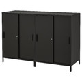 TROTTEN Cabinet with sliding doors, anthracite, 160x110 cm