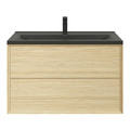 GoodHome Wash-basin Nira 100 cm, black