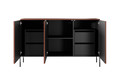 Three-Door Cabinet with Drawers Sonatia 150cm, burgundy