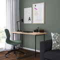 LAGKAPTEN/SPÄND Desk, white stained oak effect/black, 120x60 cm