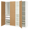 PAX / STORKLINTA Wardrobe combination, white oak effect/white, 185x60x201 cm