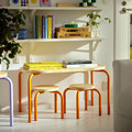 GREJSIMOJS Children's table, wood/orange, 84x42 cm