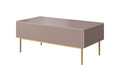 Coffee Table with 2 Drawers Nicole, antique pink/gold legs