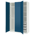 PAX / FYRUDDEN Wardrobe combination, white/blue, 150x58x236 cm