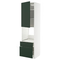 METOD / MAXIMERA Hi cab f ov w dr/2 frnt/1 m/1 h drw, white/Havstorp deep green, 60x60x220 cm