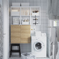 ENHET Storage combination, white/oak effect, 120x32x150 cm