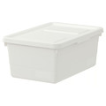 SOCKERBIT Box with lid, white, 38x25x15 cm