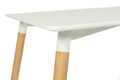 Modern Dining Table 120x80, white/wooden legs