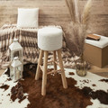 Bar Stool Freya, white/natural