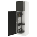 METOD High cabinet with cleaning interior, white/Nickebo matt anthracite, 60x60x200 cm