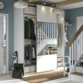 PAX / MEHAMN/AULI Wardrobe with sliding doors, white double sided/white mirror glass, 200x66x236 cm