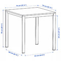 VIHALS / VIHALS Table and 2 chairs, white white/white, 74x74 cm