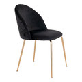 Velvet Dining Chair with Metal Legs Vic, gold/black