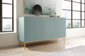 Three-Door Cabinet Nicole 150cm, sage/gold legs