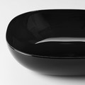 BACKIG Deep plate, black, 20x20 cm, 4 pack