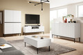 Three-Door Cabinet Nicole 150cm, matt white/black legs