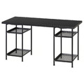 LAGKAPTEN / SPÄND Desk, black-brown/black, 140x60 cm
