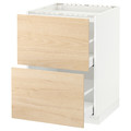 METOD / MAXIMERA Base cab f hob/2 fronts/2 drawers, white/Askersund light ash effect, 60x60 cm