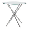 Dining Table Ufo 80cm, transparent/chrome