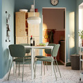 VIHALS / VIHALS Table and 4 chairs, white white/green Tibbleby grey-green, 107 cm