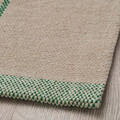 RIDSTIG Rug, flatwoven, off-white/green, 133x195 cm