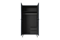 Wardrobe Nicole with Drawer Unit 100 cm, dark blue, black legs