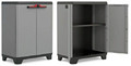 Keter Stilo Base Low Storage Cabinet, black/grey