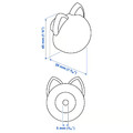 GREJSIMOJS Knob, orange/cat, 38 mm
