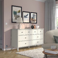 STOREMOLLA Chest of 8 drawers, light grey-beige stained, 171x50x91 cm