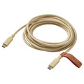 LILLHULT usb-c cable, beige, 3m. Braided, flexible, with rubber connectors. Includes elastic band for storage.