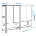 IVAR 2 sections/shelves/cabinet, pine, 174x30x124 cm