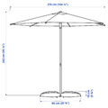 HÖGÖN / IGGÖN Parasol with base, bright orange/dark grey, 270 cm
