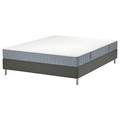 LYNGÖR Divan bed, Vesteröy firm/light blue dark grey, 140x200 cm