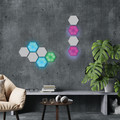 Set of 2 Wall Lamps Hexagonal 8.5x7.5cm, battery-powered