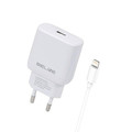 Beline Wall Charger EU Plug 30W USB-C + lightning cable, white
