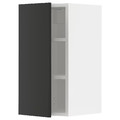 METOD Wall cabinet with shelves, white/Nickebo matt anthracite, 30x60 cm