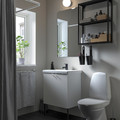 ENHET / TVÄLLEN Bathroom furniture, set of 11, white, anthracite Glypen tap, 64x43x87 cm