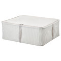 HEMMAFIXARE Storage case, fabric striped/white/grey, 44x51x19 cm