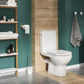 GoodHome Close-coupled Rimless Toilet with Soft Close Seat Cavally Slim 3/6L, horizontal