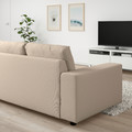 VIMLE 3-seat sofa, with wide armrests/Hallarp beige