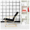 POÄNG Low-back armchair, natural colour/beige/Vissle black